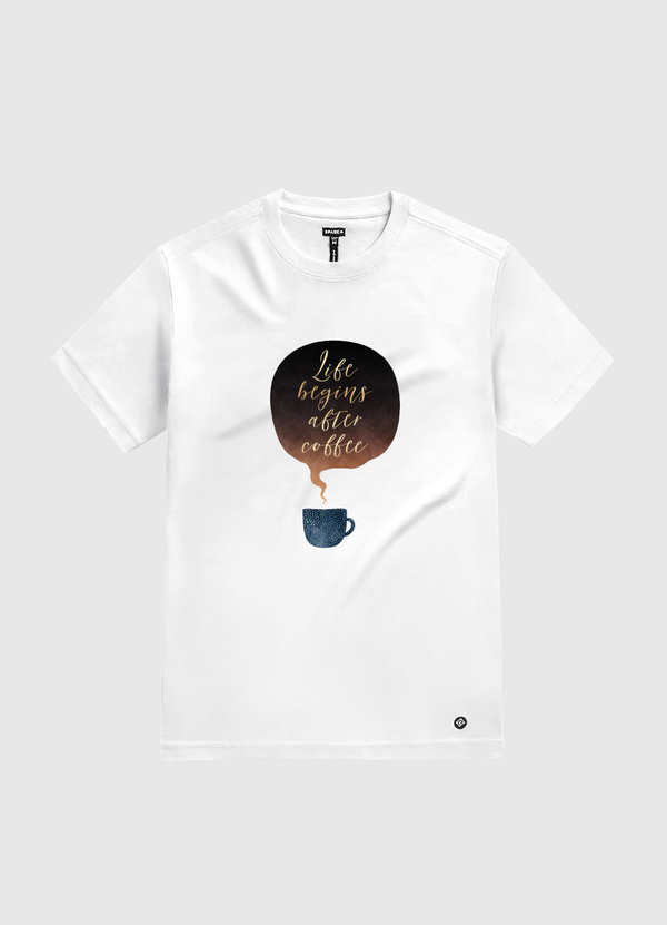 Life Begins After Coffee White Gold T-Shirt