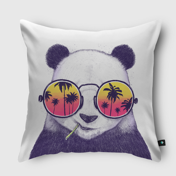 Tropical panda Throw Pillow