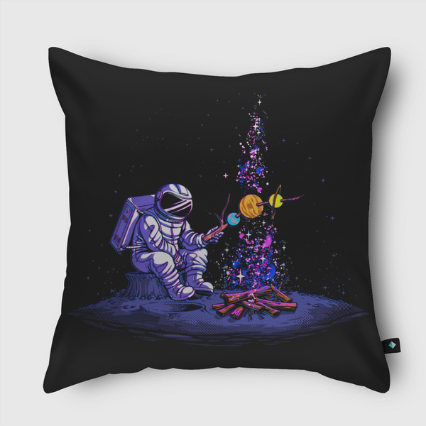 Moon Camping Throw Pillow