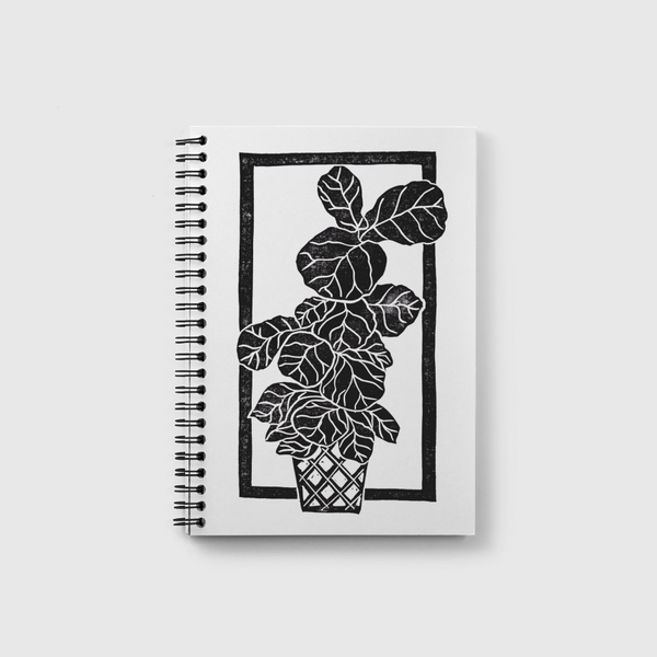 Fiddle Leaf Fig Blockprint Notebook