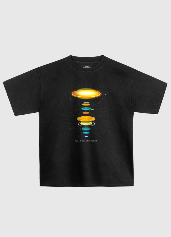 Flat Solar System Oversized T-Shirt