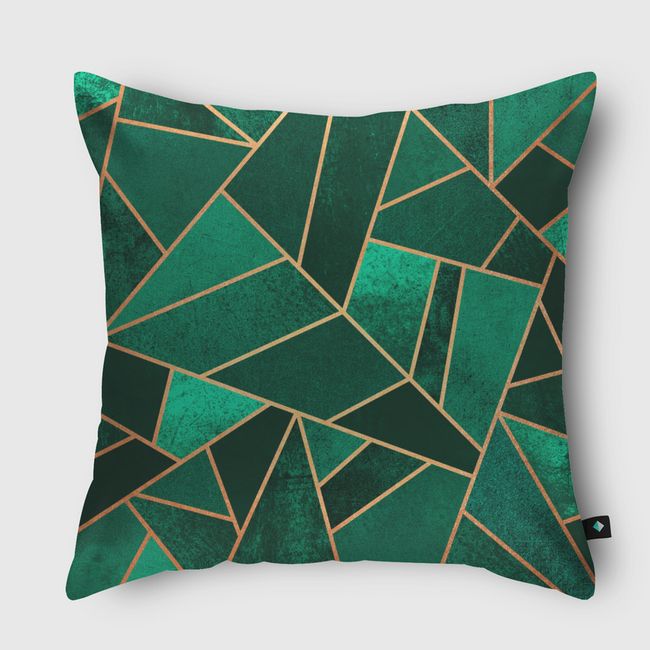 Emerald And Copper - Throw Pillow