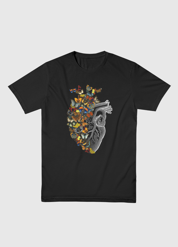 Butterfly Vintage Heart Men Basic T-Shirt