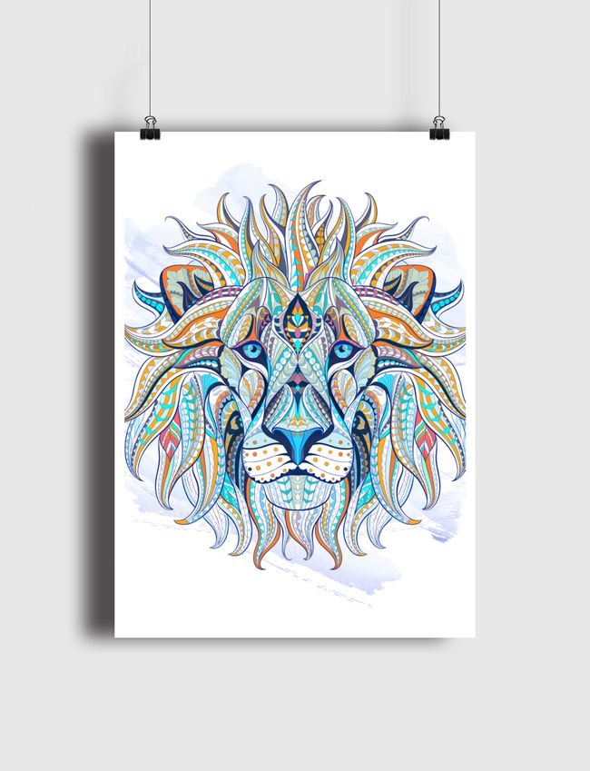 Ethnic  Blue Lion - Poster
