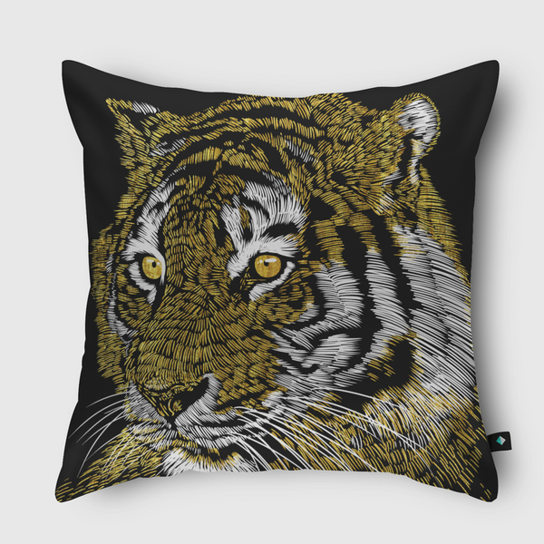 Golden Tiger Throw Pillow