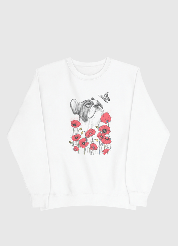 Pug in flowers Men Sweatshirt