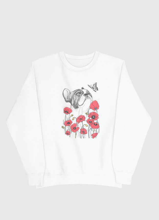 Pug in flowers - Men Sweatshirt