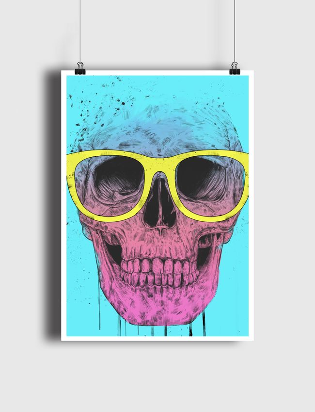 Pop art skull with glasses - Poster