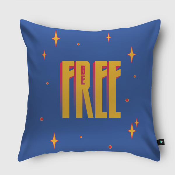 Be Free in Blue Throw Pillow