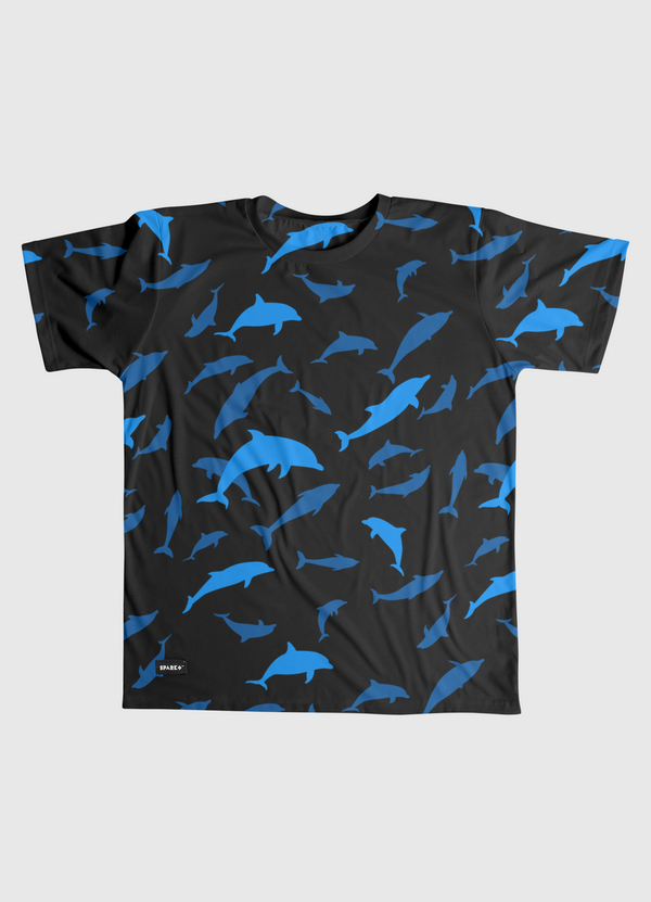 Pattern Dolphins Men Graphic T-Shirt