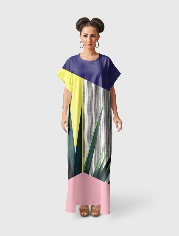 Graphic leaves Short Sleeve Dress