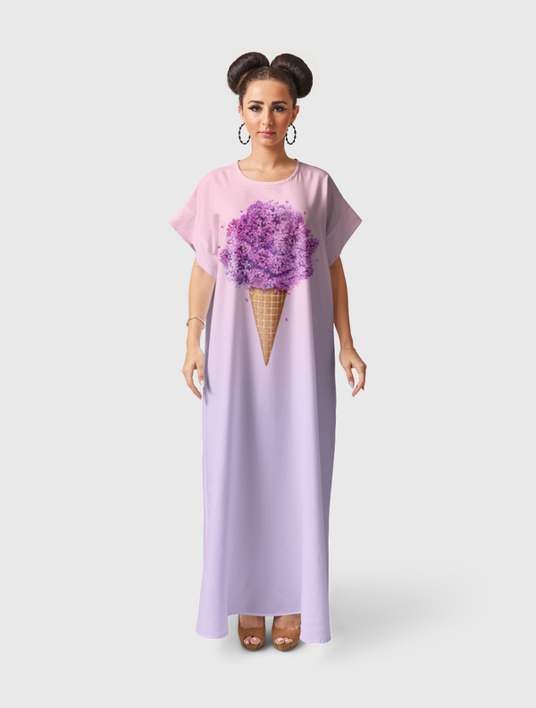 Ice cream with lilac Short Sleeve Dress