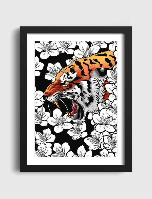 Tiger tattoo cherry tree Artframe