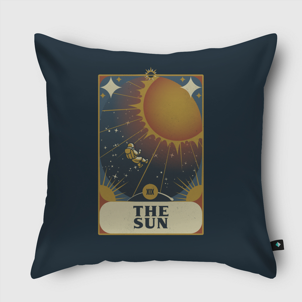 Astronaut Tarot Sun Throw Pillow