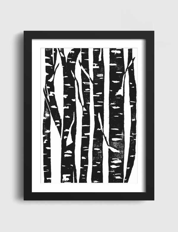 Woodcut Birches Artframe