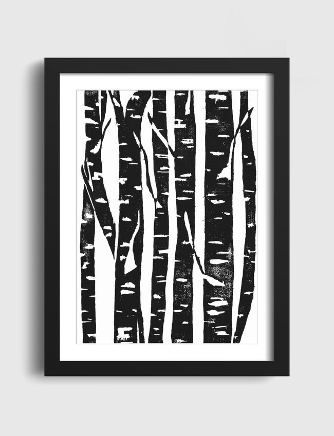 Woodcut Birches - Artframe