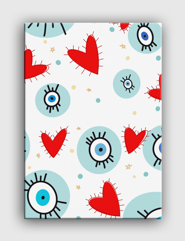 Eyes and hearts Canvas