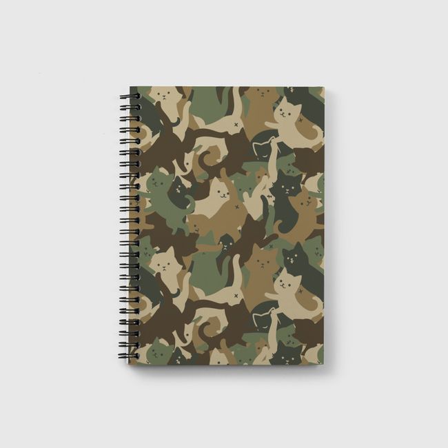 Camouflage Cat Army - Notebook