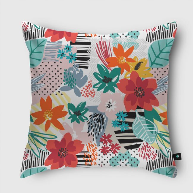 Floral Clash - Throw Pillow