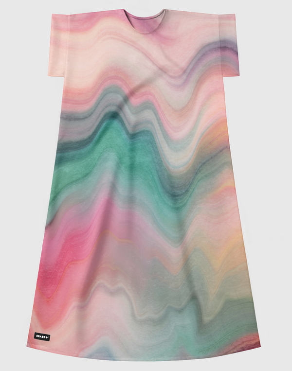 Rainbow Marble Short Sleeve Dress