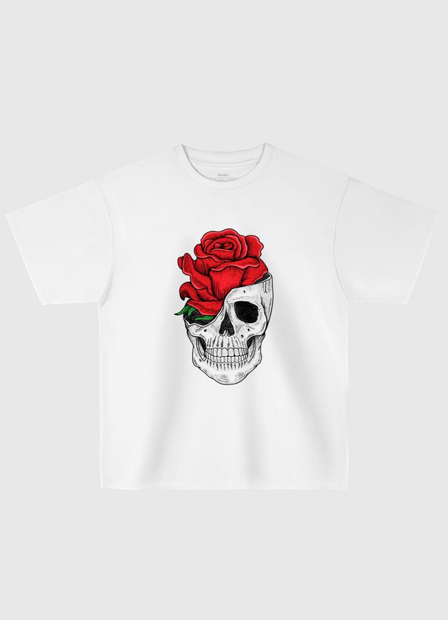 Floral Skull Design - Oversized T-Shirt