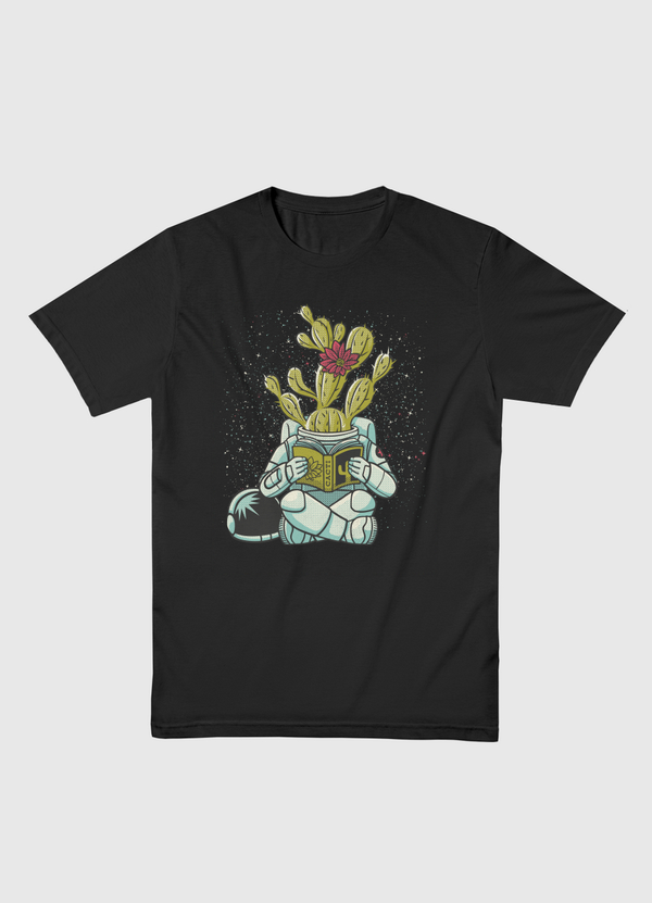 Astronaut Cactus Succulent Men Basic T-Shirt