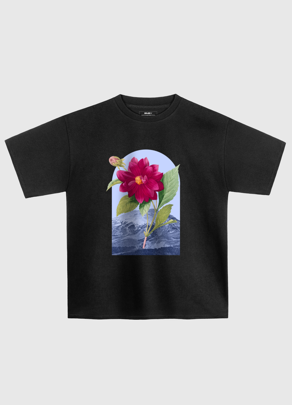 Floral Landscape Dahlia Oversized T-Shirt