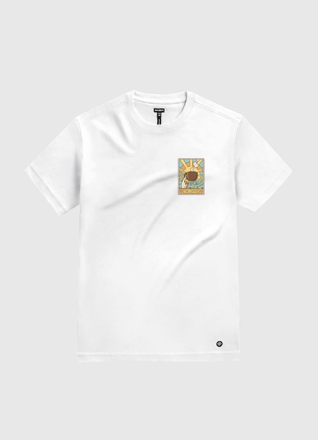 The Coffee Tarot Card - White Gold T-Shirt