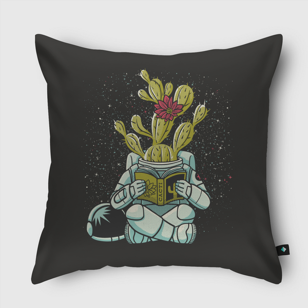 Astronaut Cactus Succulent Throw Pillow