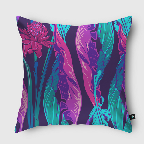 Floral Feathers Designs Throw Pillow