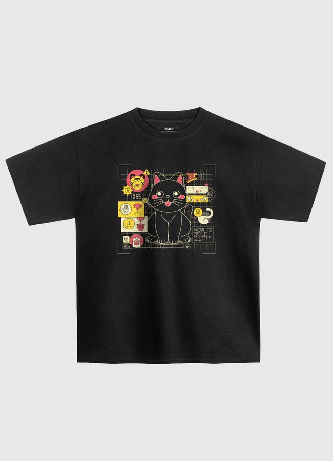 Japanese Cat Graph - Oversized T-Shirt