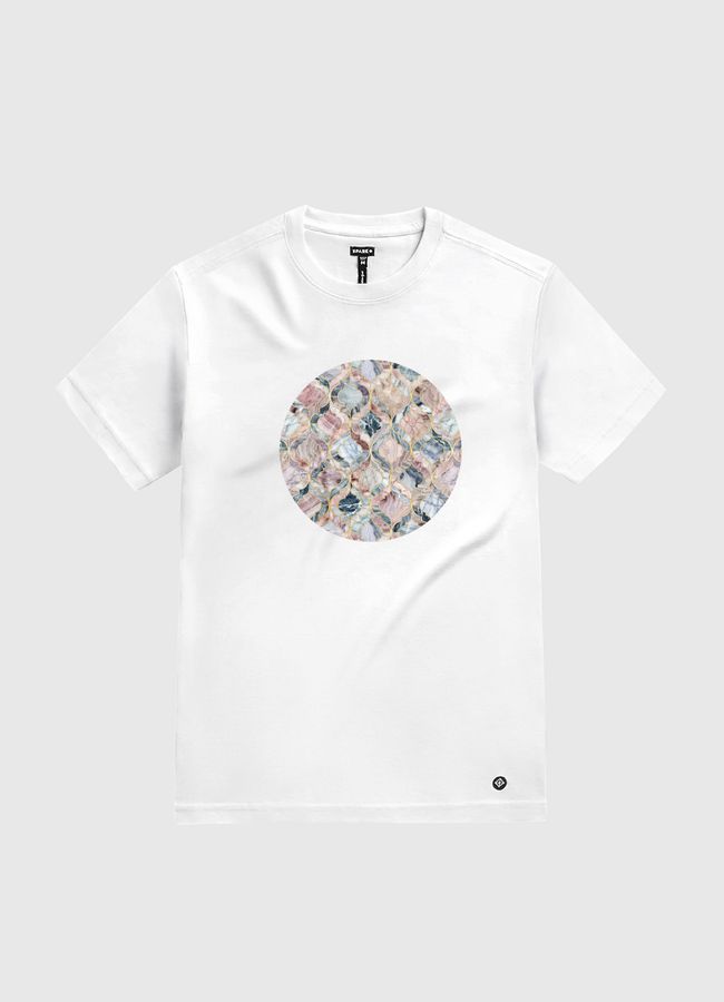 Marble Moroccan Tiles - White Gold T-Shirt