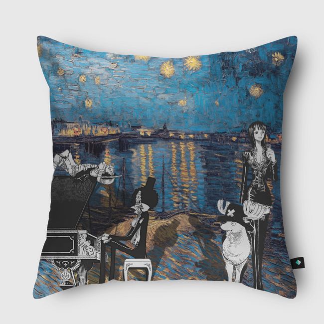 Luffy ft. Starry Night - Throw Pillow