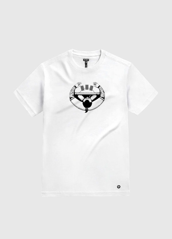 Man Playing Cards White Gold T-Shirt