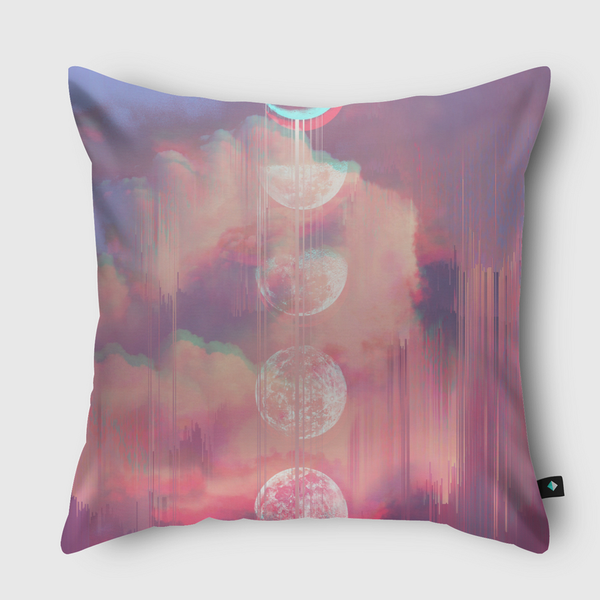 Moontime Glitches Throw Pillow