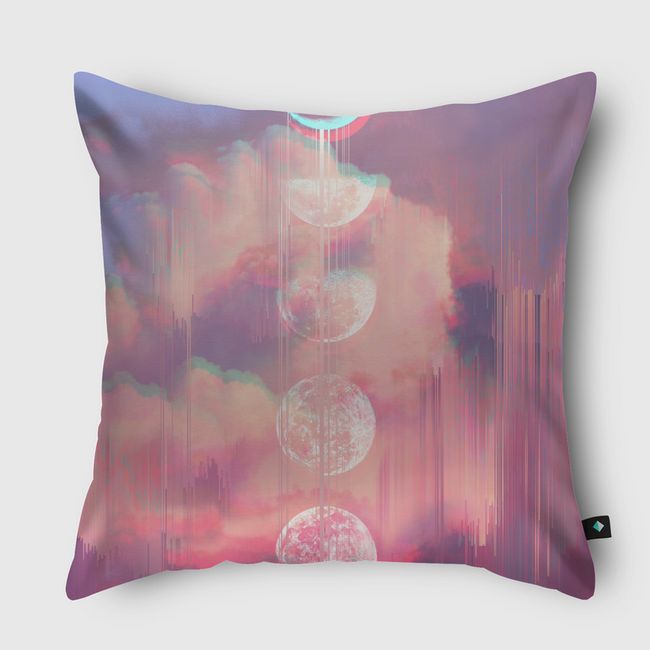 Moontime Glitches - Throw Pillow