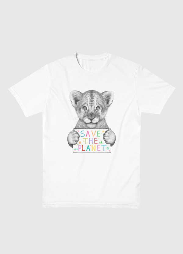 Lion cub save the planet Men Basic T-Shirt