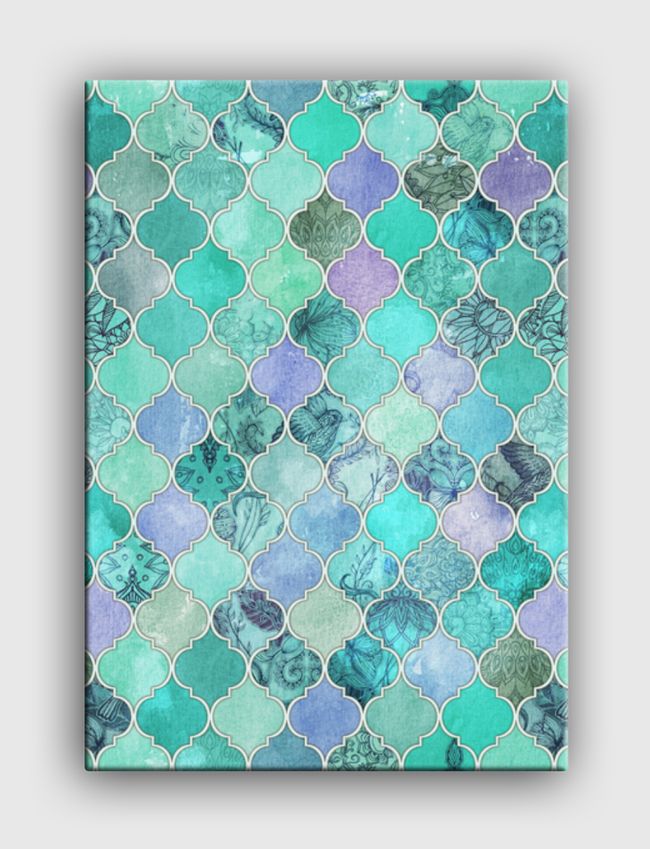 Mint Green Moroccan Tiles - Canvas