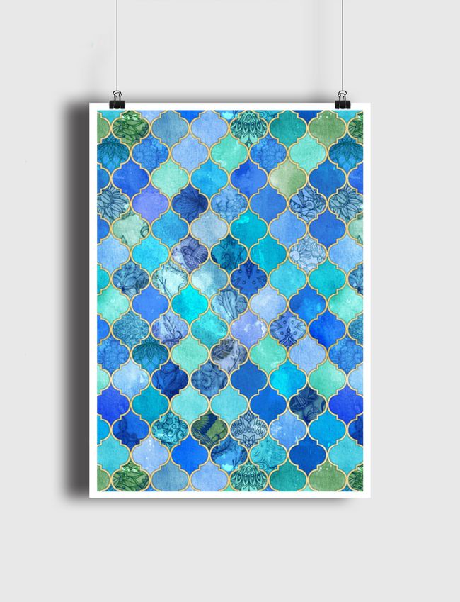 Cobalt Blue Moroccan Tiles - Poster