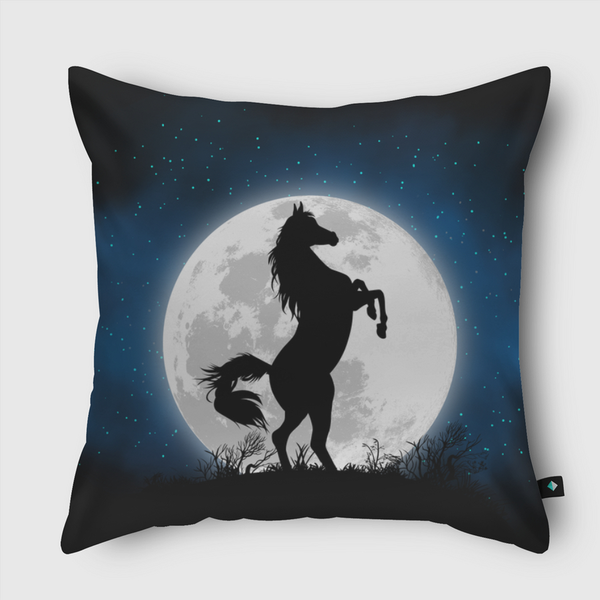 Moon Horse  Throw Pillow