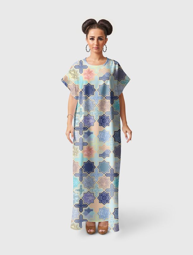 Blush & Blue Geometric - Short Sleeve Dress