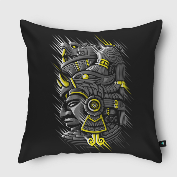 golden Aztec Throw Pillow