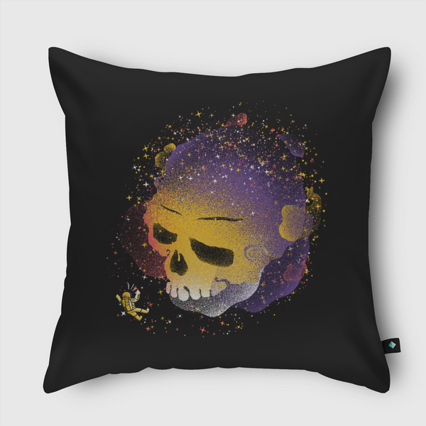 Skull Galaxy Throw Pillow