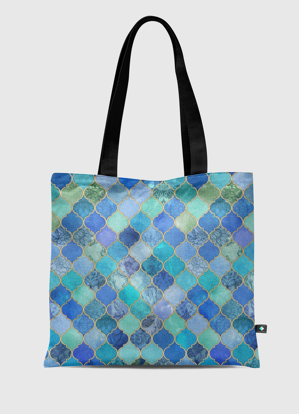 Cobalt Blue Moroccan Tiles Tote Bag