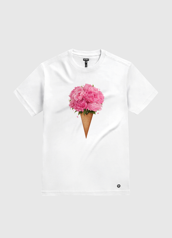 Ice cream with peonies White Gold T-Shirt