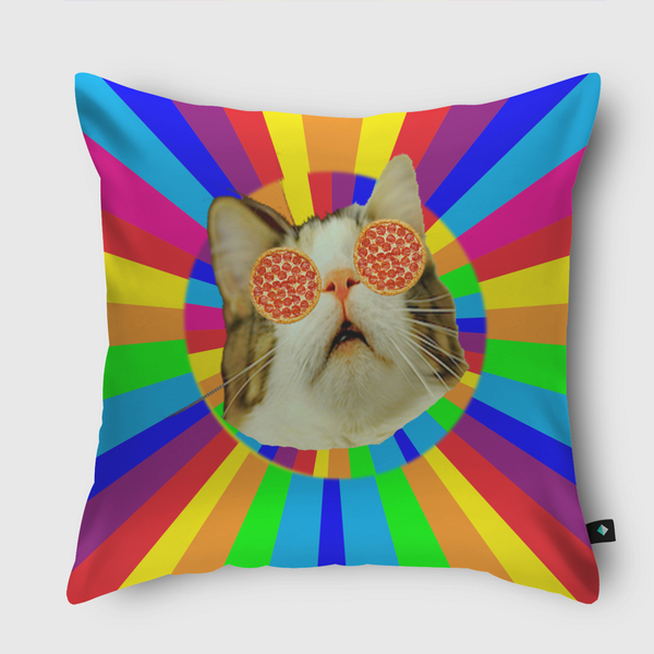 cat (pizza craze) Throw Pillow