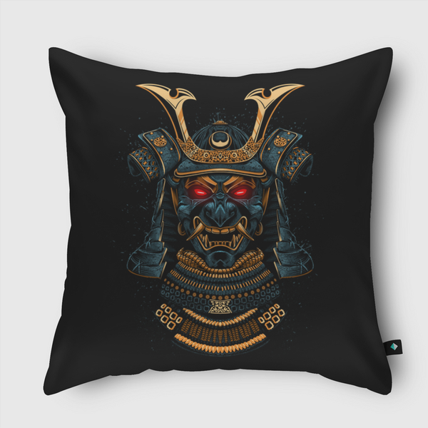 Awesome Samurai Gold Throw Pillow