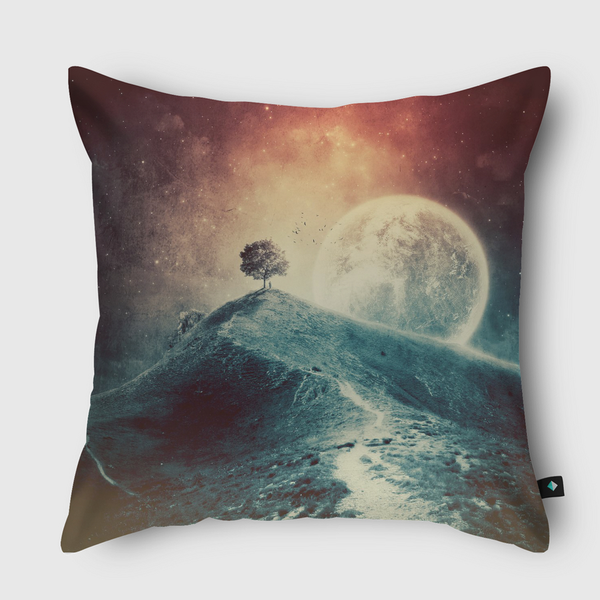 Under the colorful moonlight Throw Pillow