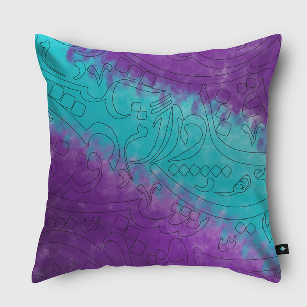 Neon Calligraphy Throw Pillow