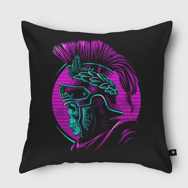 Retro Roman skull - Throw Pillow